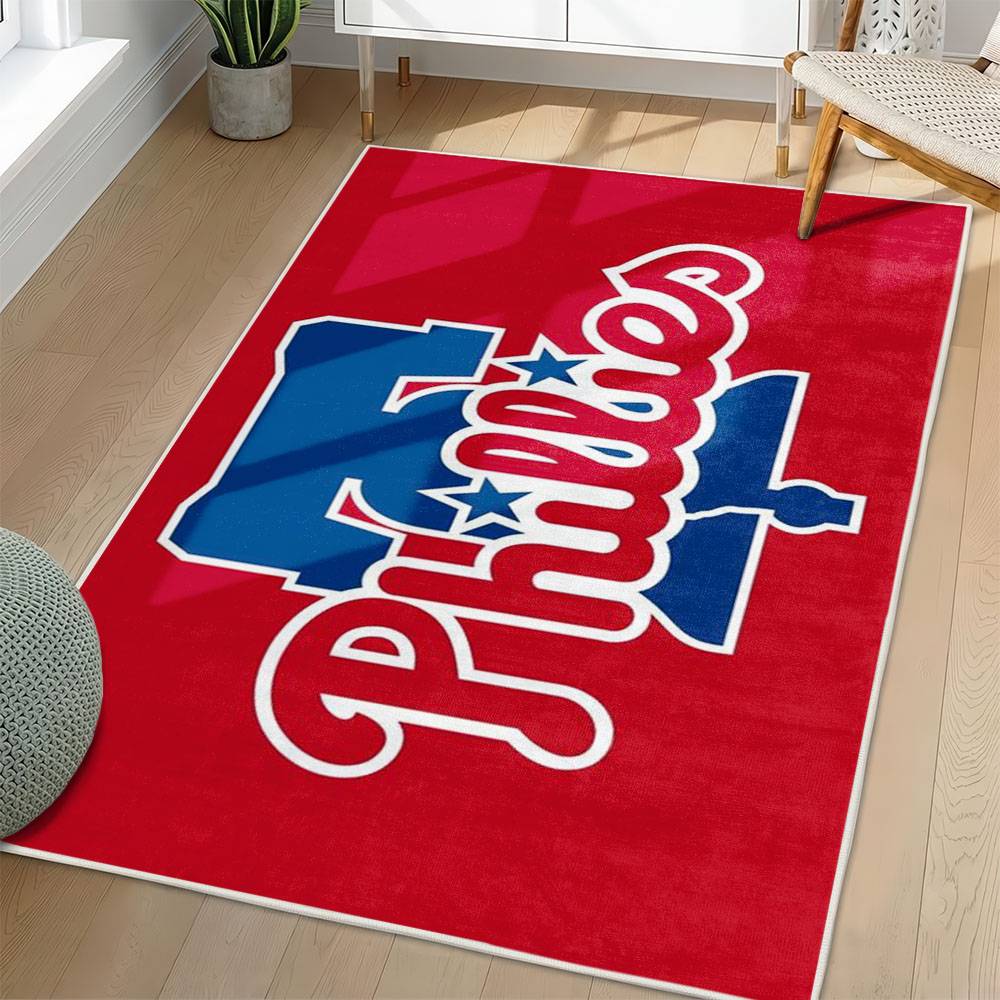 MLB Philadelphia Phillies Area Rug Non-Slip Baseball Carpet Home Decor Gift Idea For Fans PP91