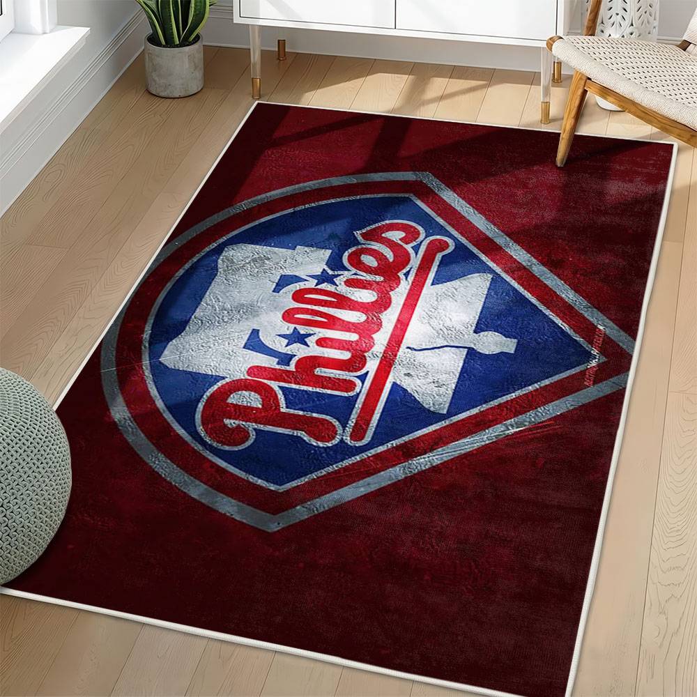 MLB Philadelphia Phillies Area Rug Non-Slip Baseball Carpet Home Decor Gift Idea For Fans PP98