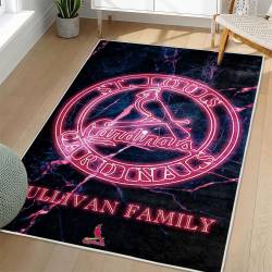 MLB St. Louis Cardinals Area Rug Non-Slip Baseball Carpet Home Decor Gift Idea For Fans SLC11