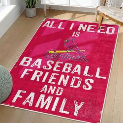 MLB St. Louis Cardinals Area Rug Non-Slip Baseball Carpet Home Decor Gift Idea For Fans SLC139