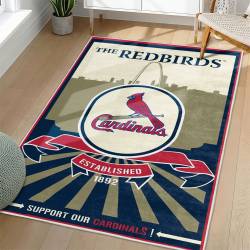 MLB St. Louis Cardinals Area Rug Non-Slip Baseball Carpet Home Decor Gift Idea For Fans SLC146