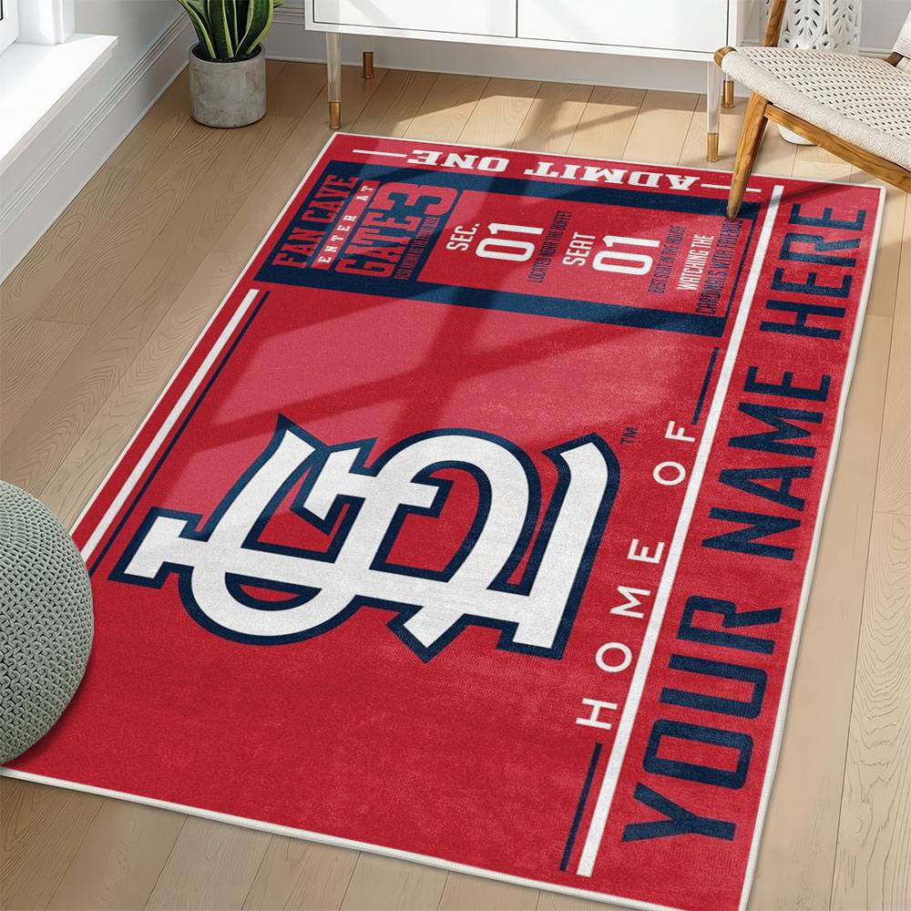 MLB St. Louis Cardinals Area Rug Non-Slip Baseball Carpet Home Decor Gift Idea For Fans SLC173