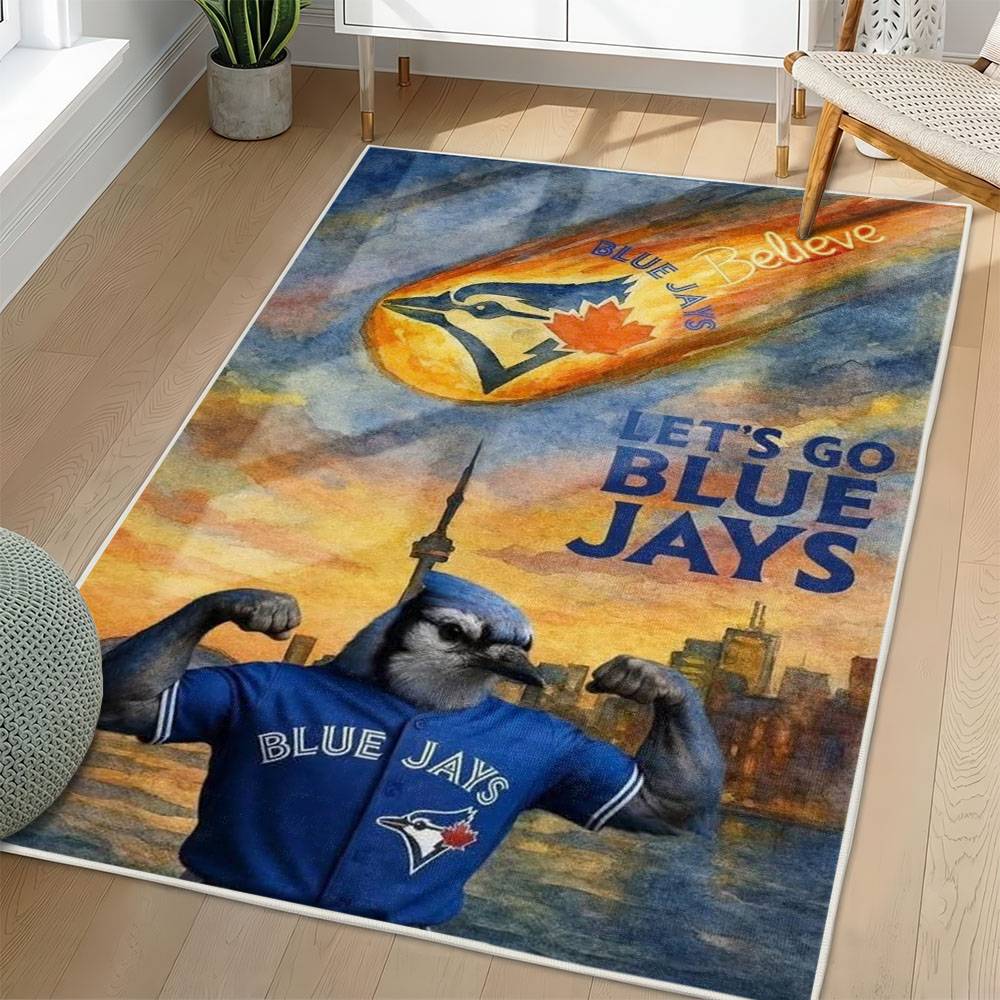 MLB Toronto Blue Jays Area Rug Non-Slip Baseball Carpet Home Decor Gift Idea For Fans TBJ102