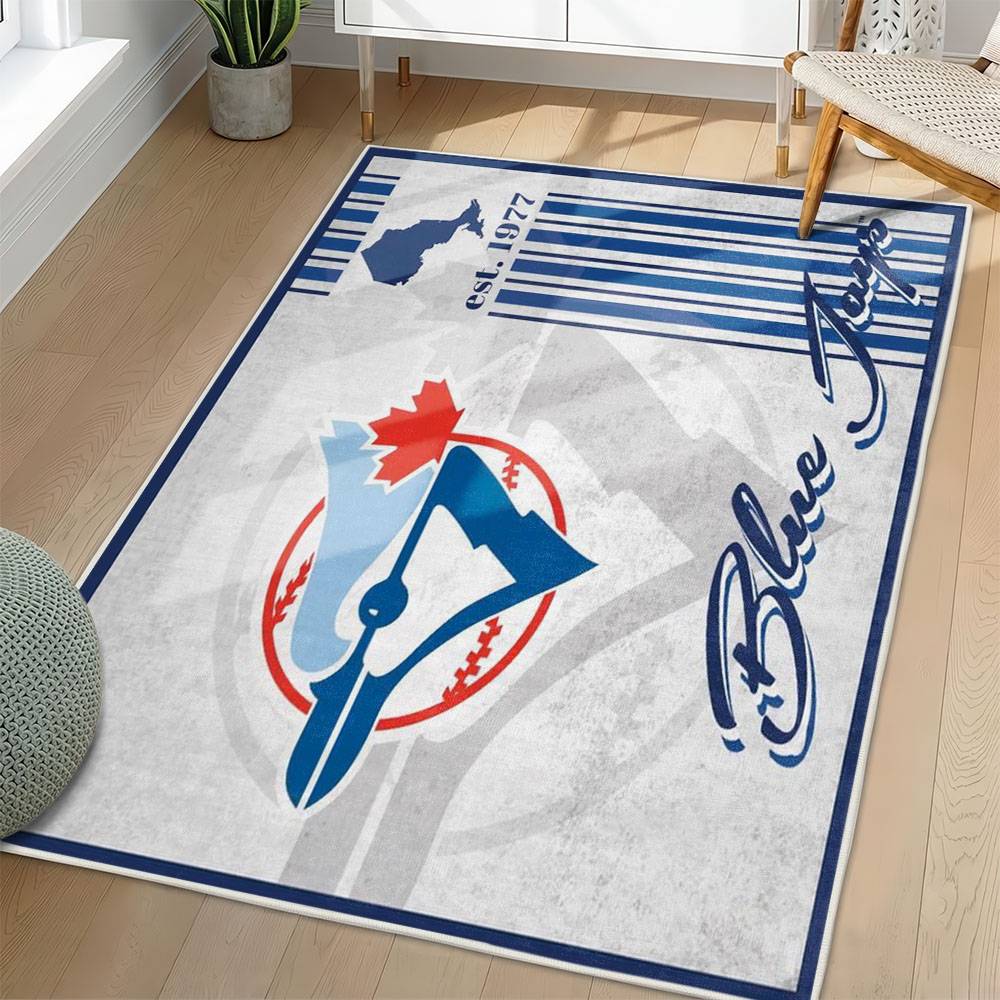 MLB Toronto Blue Jays Area Rug Non-Slip Baseball Carpet Home Decor Gift Idea For Fans TBJ108
