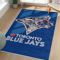 MLB Toronto Blue Jays Area Rug Non-Slip Baseball Carpet Home Decor Gift Idea For Fans TBJ113