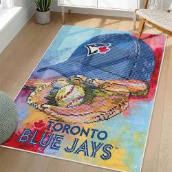 MLB Toronto Blue Jays Area Rug Non-Slip Baseball Carpet Home Decor Gift Idea For Fans TBJ118