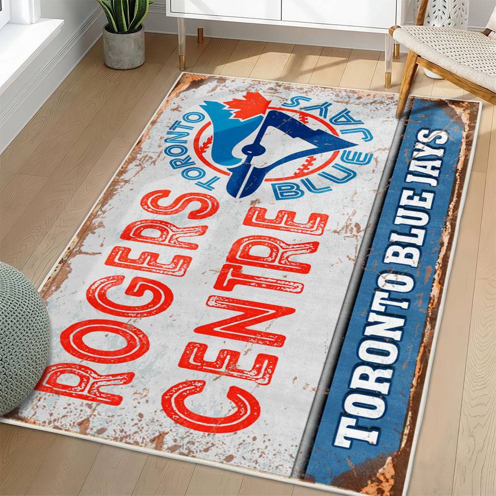 MLB Toronto Blue Jays Area Rug Non-Slip Baseball Carpet Home Decor Gift Idea For Fans TBJ129