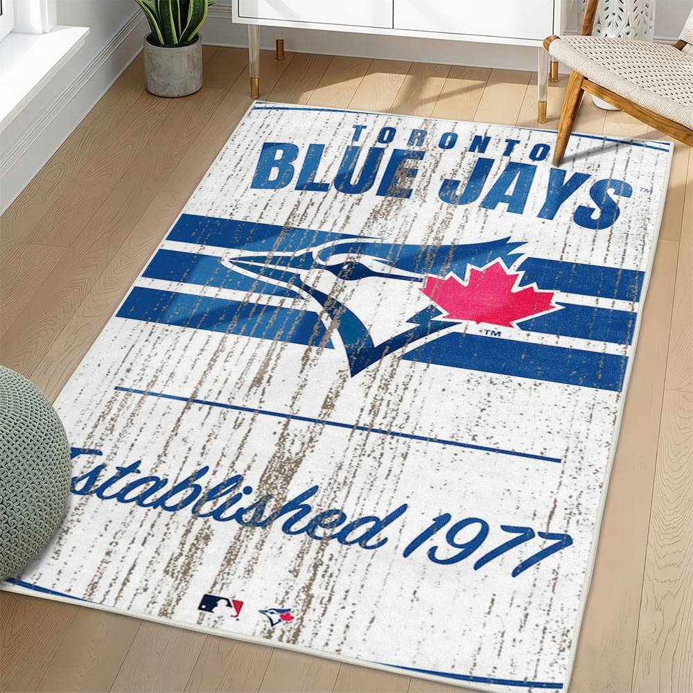 MLB Toronto Blue Jays Area Rug Non-Slip Baseball Carpet Home Decor Gift Idea For Fans TBJ133