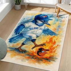 MLB Toronto Blue Jays Area Rug Non-Slip Baseball Carpet Home Decor Gift Idea For Fans TBJ178