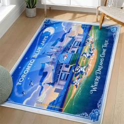 MLB Toronto Blue Jays Area Rug Non-Slip Baseball Carpet Home Decor Gift Idea For Fans TBJ204