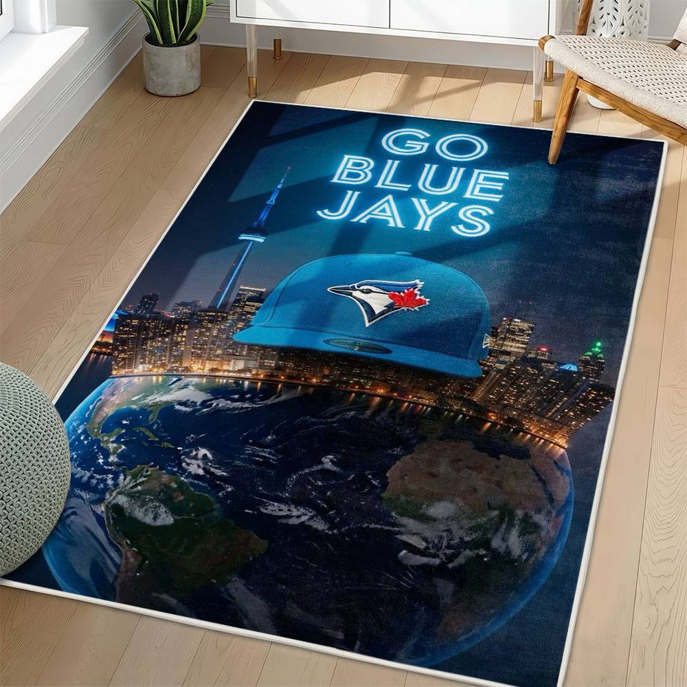 MLB Toronto Blue Jays Area Rug Non-Slip Baseball Carpet Home Decor Gift Idea For Fans TBJ209