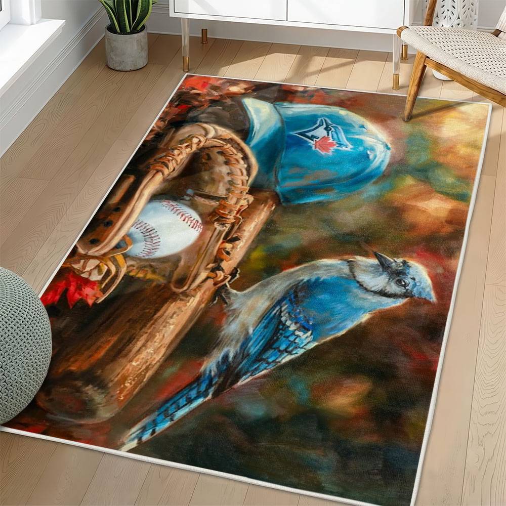 MLB Toronto Blue Jays Area Rug Non-Slip Baseball Carpet Home Decor Gift Idea For Fans TBJ212