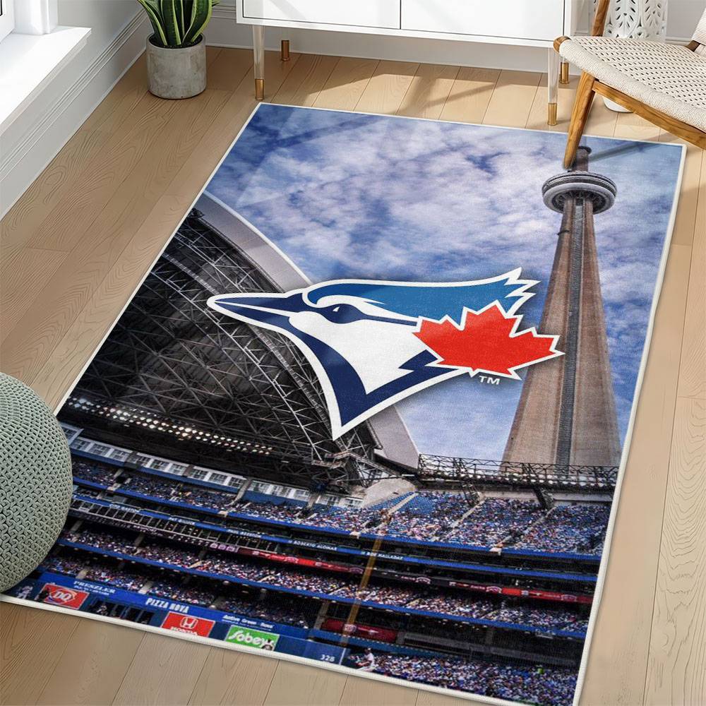 MLB Toronto Blue Jays Area Rug Non-Slip Baseball Carpet Home Decor Gift Idea For Fans TBJ222