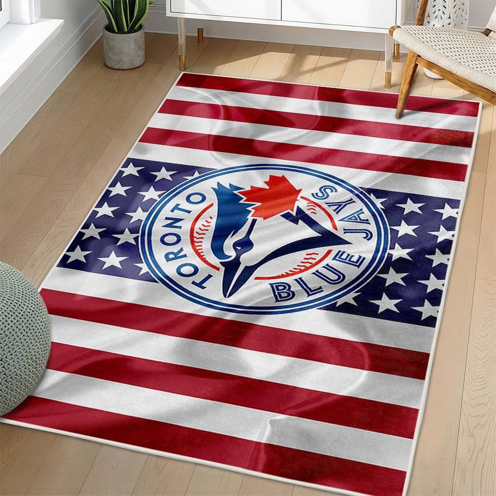 MLB Toronto Blue Jays Area Rug Non-Slip Baseball Carpet Home Decor Gift Idea For Fans TBJ223