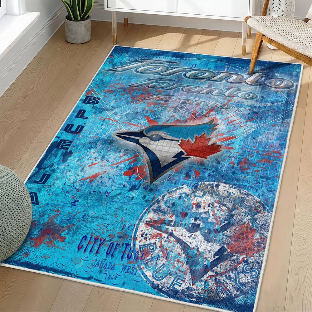 MLB Toronto Blue Jays Area Rug Non-Slip Baseball Carpet Home Decor Gift Idea For Fans TBJ230