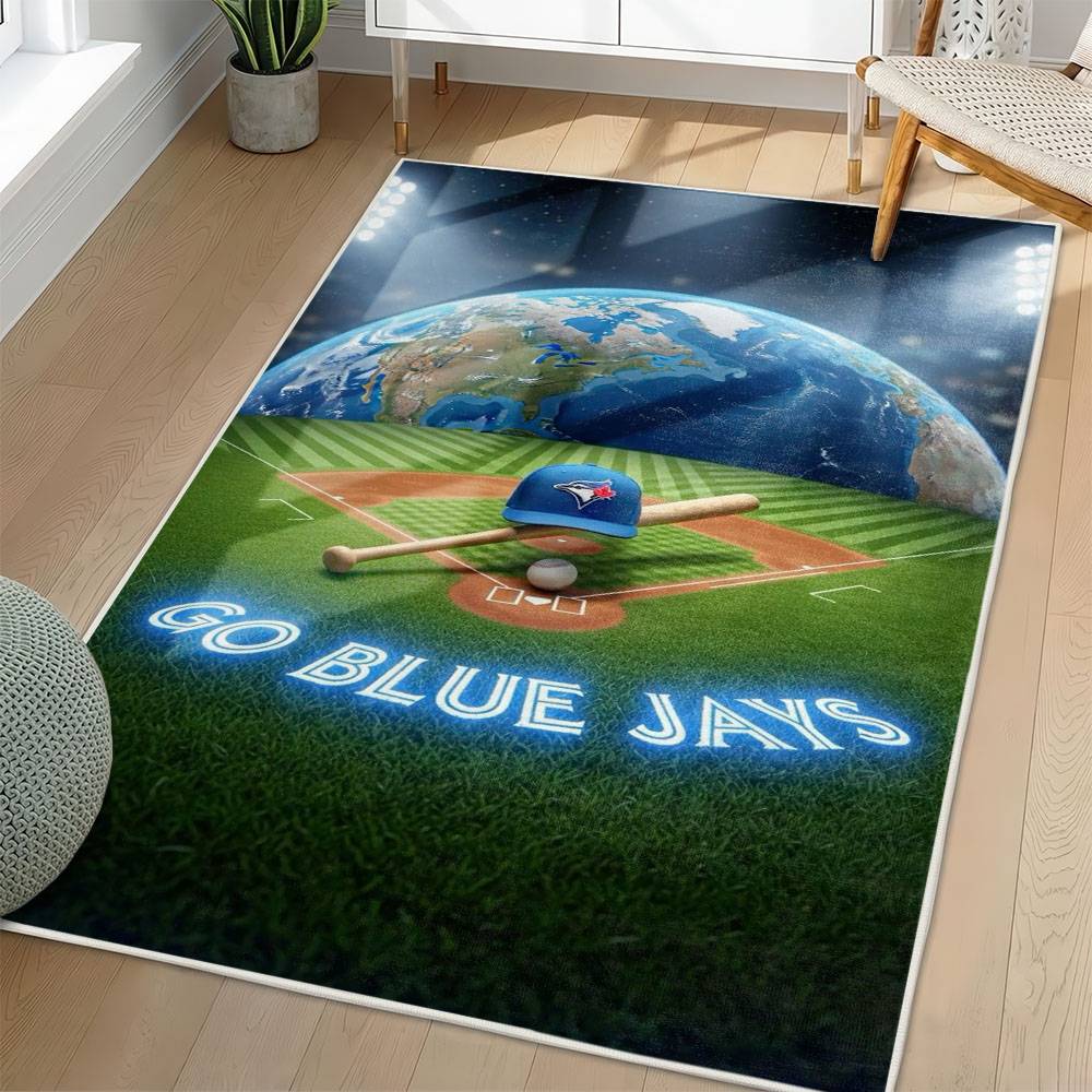 MLB Toronto Blue Jays Area Rug Non-Slip Baseball Carpet Home Decor Gift Idea For Fans TBJ238