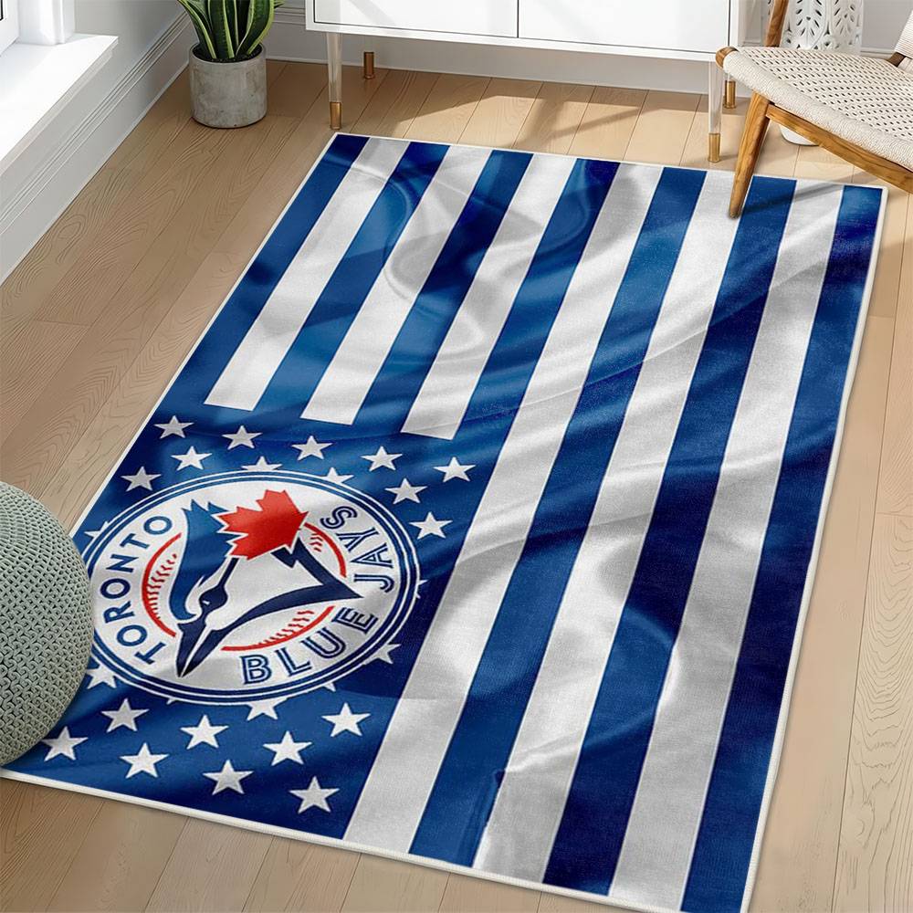 MLB Toronto Blue Jays Area Rug Non-Slip Baseball Carpet Home Decor Gift Idea For Fans TBJ246