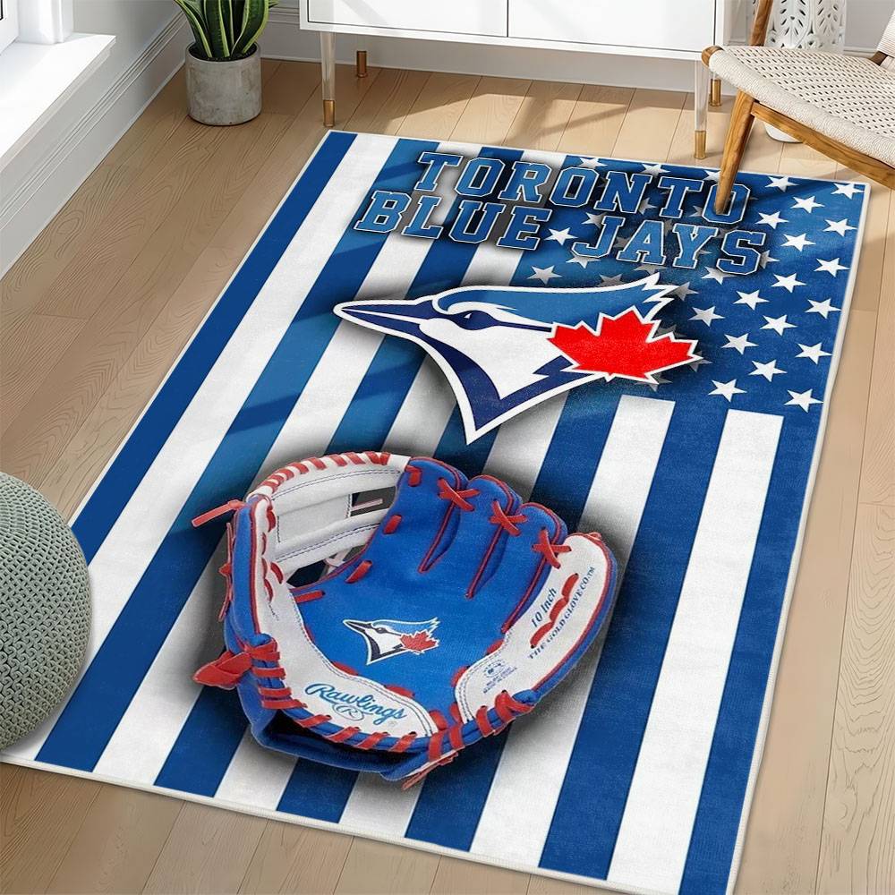 MLB Toronto Blue Jays Area Rug Non-Slip Baseball Carpet Home Decor Gift Idea For Fans TBJ269