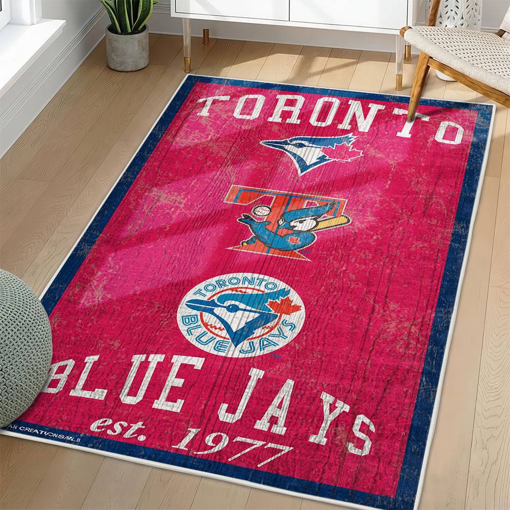 MLB Toronto Blue Jays Area Rug Non-Slip Baseball Carpet Home Decor Gift Idea For Fans TBJ274