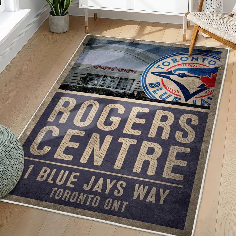 MLB Toronto Blue Jays Area Rug Non-Slip Baseball Carpet Home Decor Gift Idea For Fans TBJ277