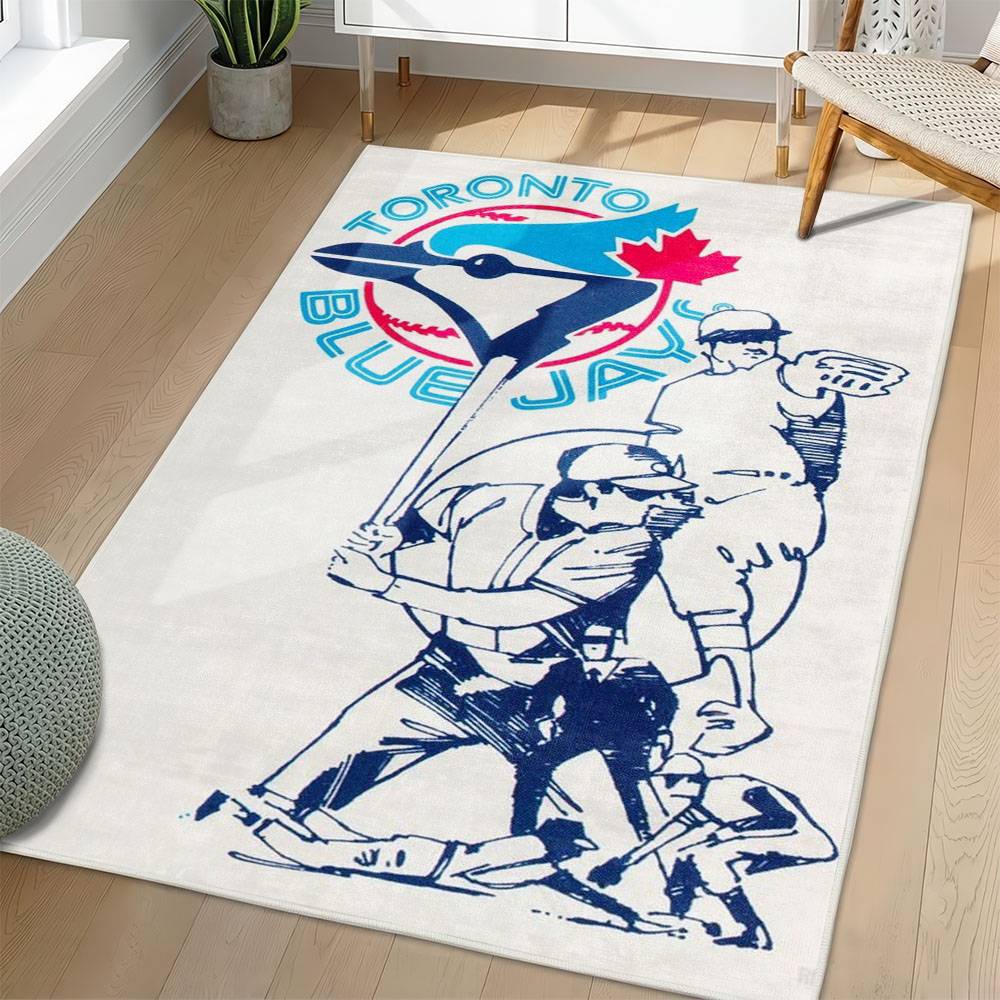 MLB Toronto Blue Jays Area Rug Non-Slip Baseball Carpet Home Decor Gift Idea For Fans TBJ54