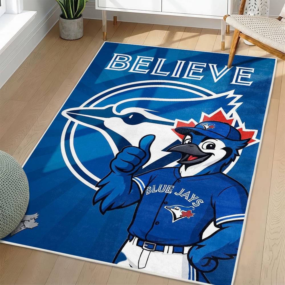 MLB Toronto Blue Jays Area Rug Non-Slip Baseball Carpet Home Decor Gift Idea For Fans TBJ64