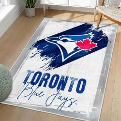 MLB Toronto Blue Jays Area Rug Non-Slip Baseball Carpet Home Decor Gift Idea For Fans TBJ84