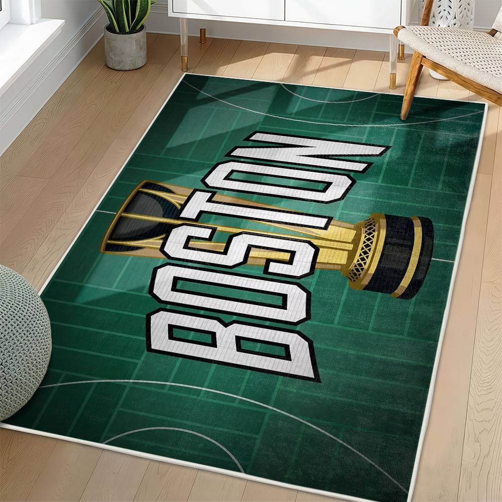NBA Boston Celtics Rectangle Rug Personalized Non-Slip Carpet Gift For Basketball Fans BC100