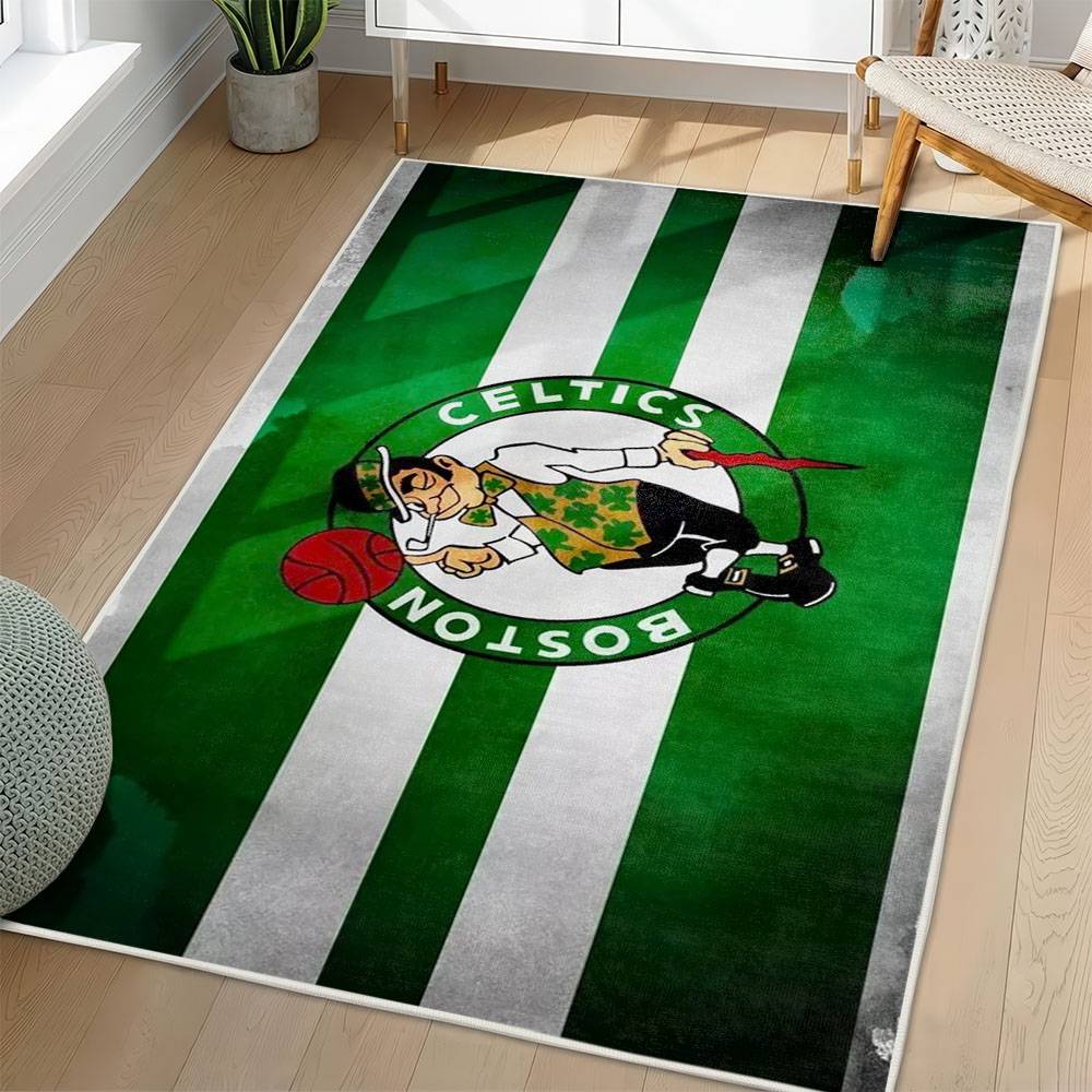 NBA Boston Celtics Rectangle Rug Personalized Non-Slip Carpet Gift For Basketball Fans BC103