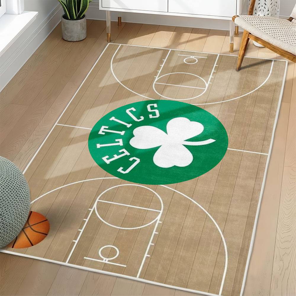 NBA Boston Celtics Rectangle Rug Personalized Non-Slip Carpet Gift For Basketball Fans BC106