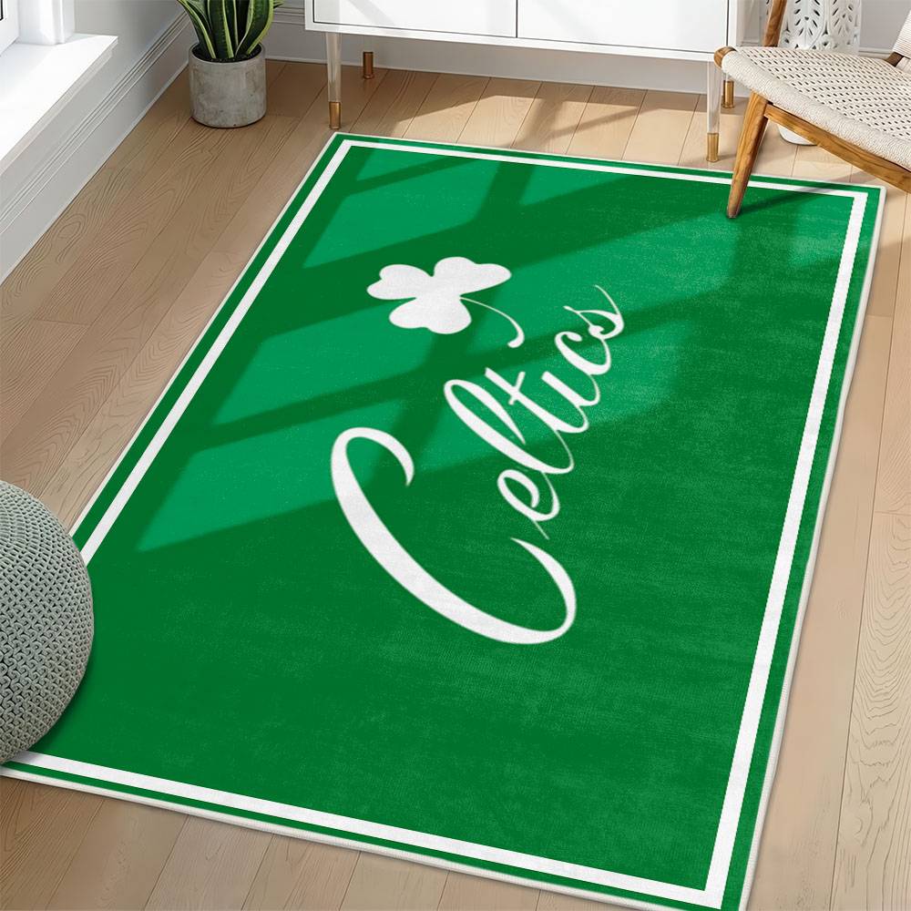 NBA Boston Celtics Rectangle Rug Personalized Non-Slip Carpet Gift For Basketball Fans BC108