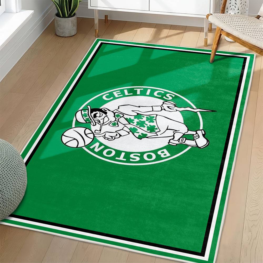 NBA Boston Celtics Rectangle Rug Personalized Non-Slip Carpet Gift For Basketball Fans BC109