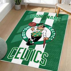 NBA Boston Celtics Rectangle Rug Personalized Non-Slip Carpet Gift For Basketball Fans BC110