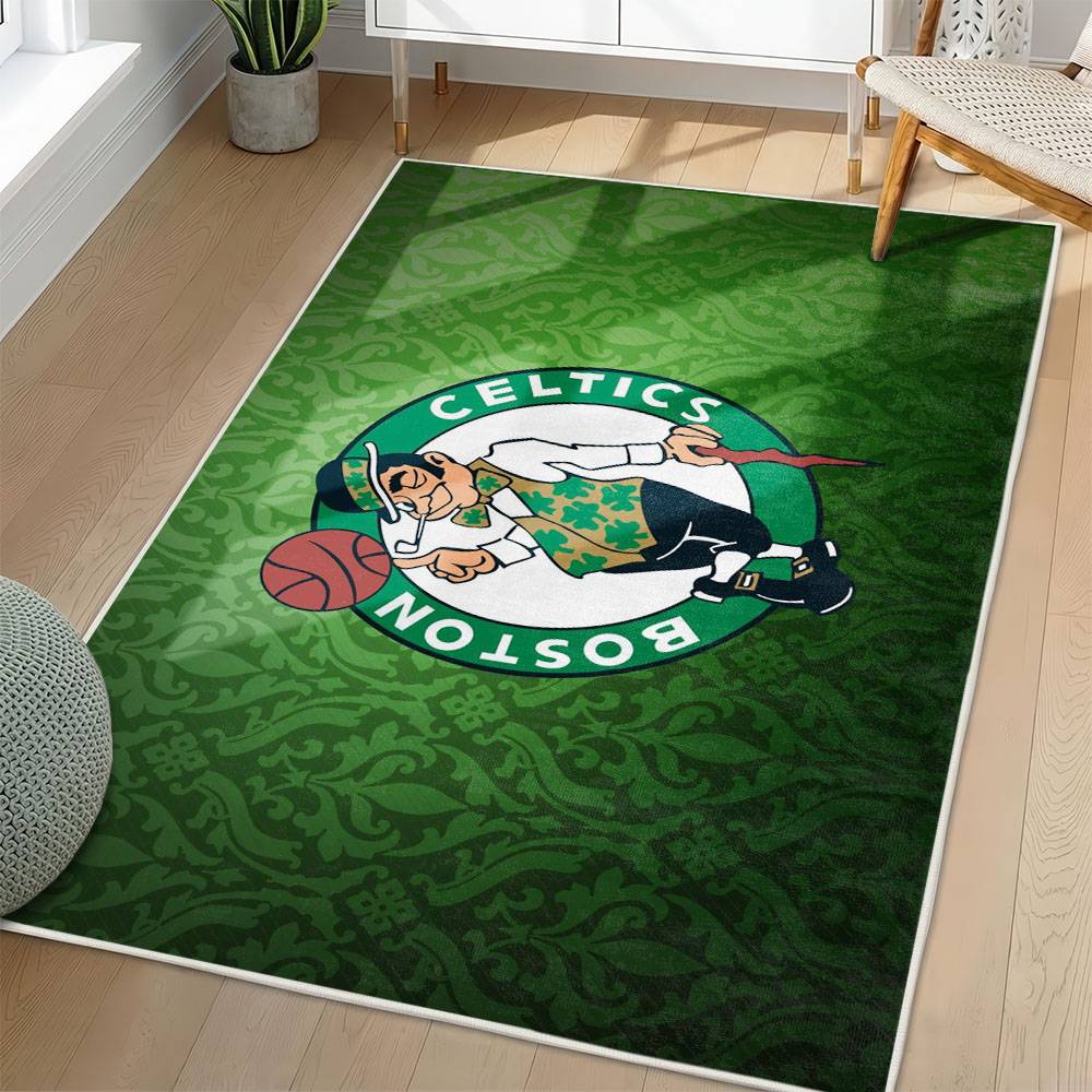 NBA Boston Celtics Rectangle Rug Personalized Non-Slip Carpet Gift For Basketball Fans BC113