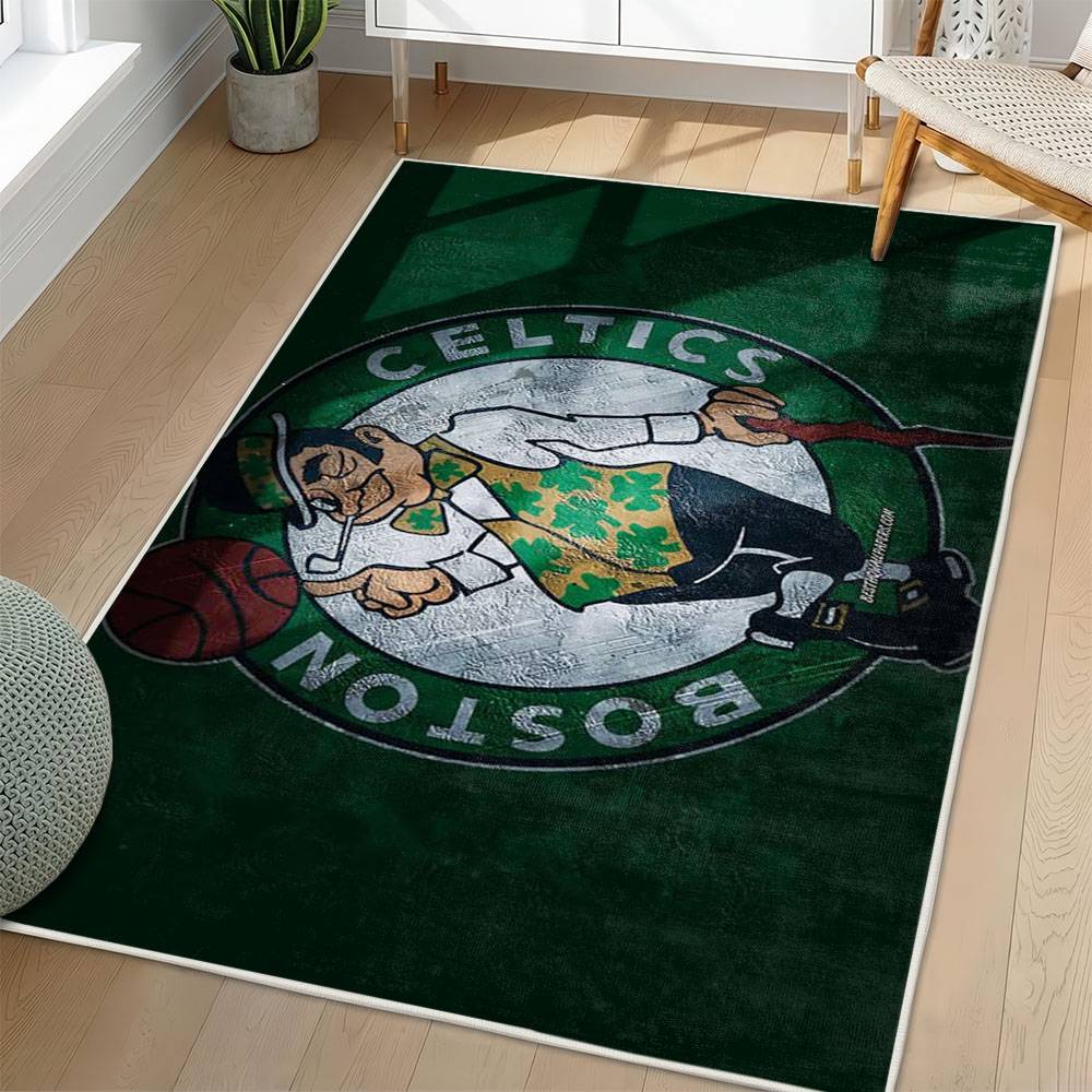 NBA Boston Celtics Rectangle Rug Personalized Non-Slip Carpet Gift For Basketball Fans BC122