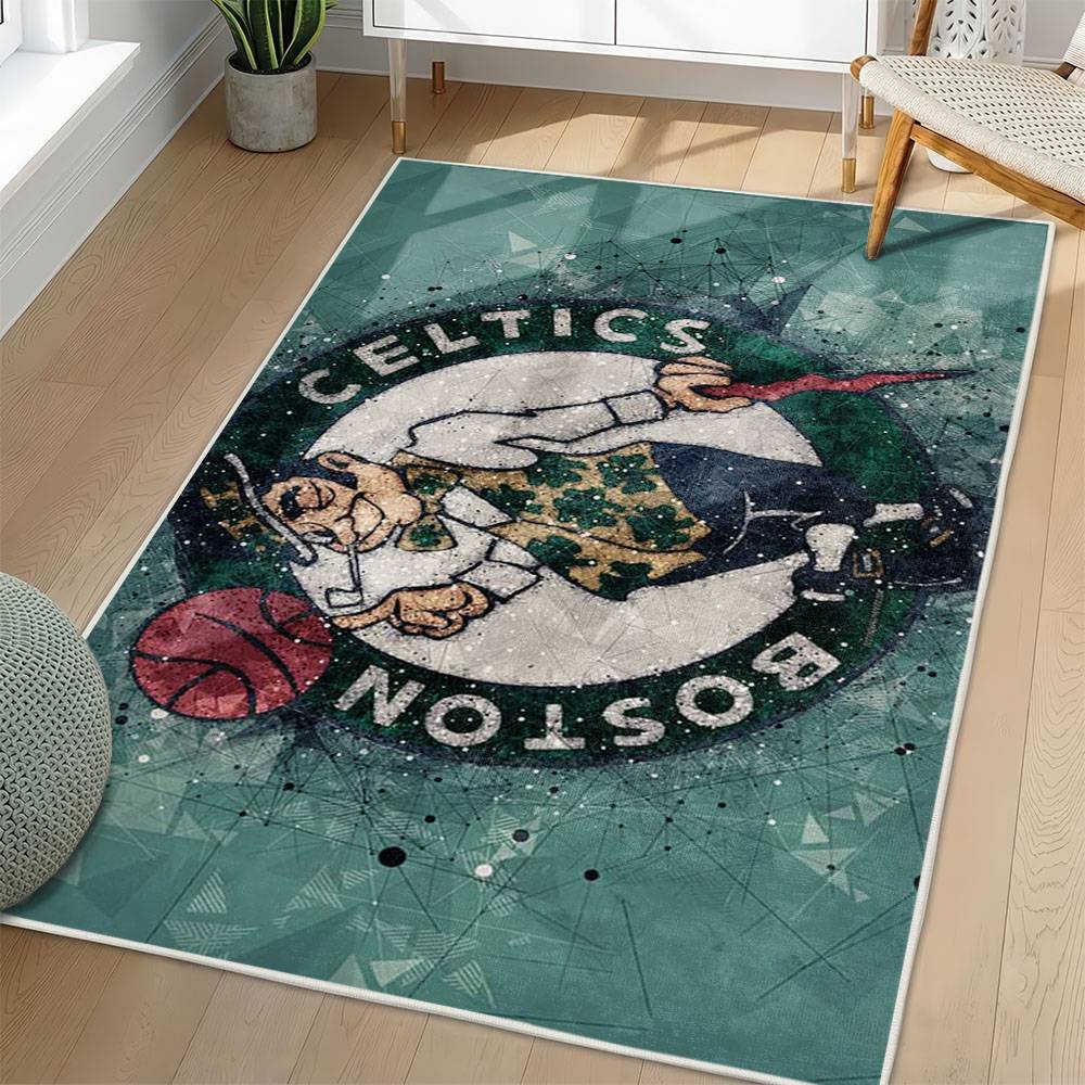 NBA Boston Celtics Rectangle Rug Personalized Non-Slip Carpet Gift For Basketball Fans BC147