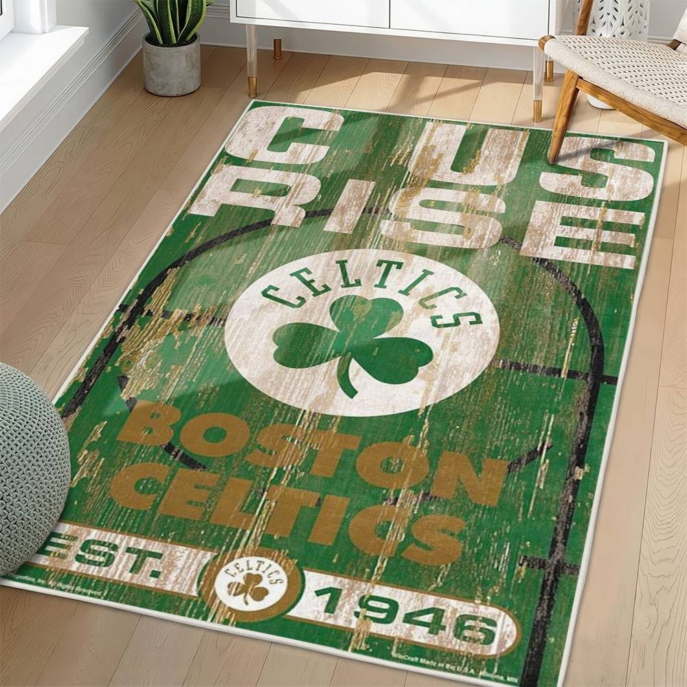 NBA Boston Celtics Rectangle Rug Personalized Non-Slip Carpet Gift For Basketball Fans BC168
