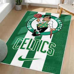 NBA Boston Celtics Rectangle Rug Personalized Non-Slip Carpet Gift For Basketball Fans BC175