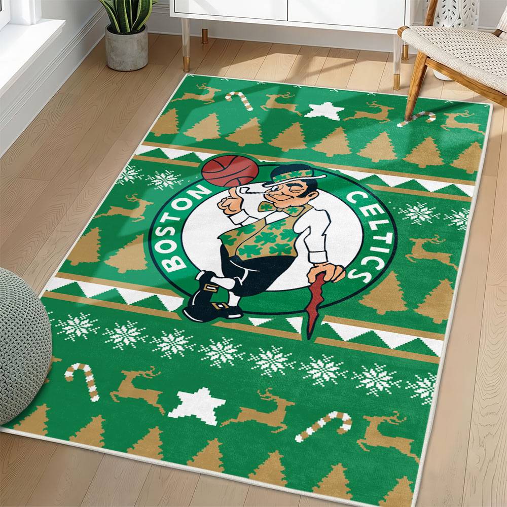 NBA Boston Celtics Rectangle Rug Personalized Non-Slip Carpet Gift For Basketball Fans BC180