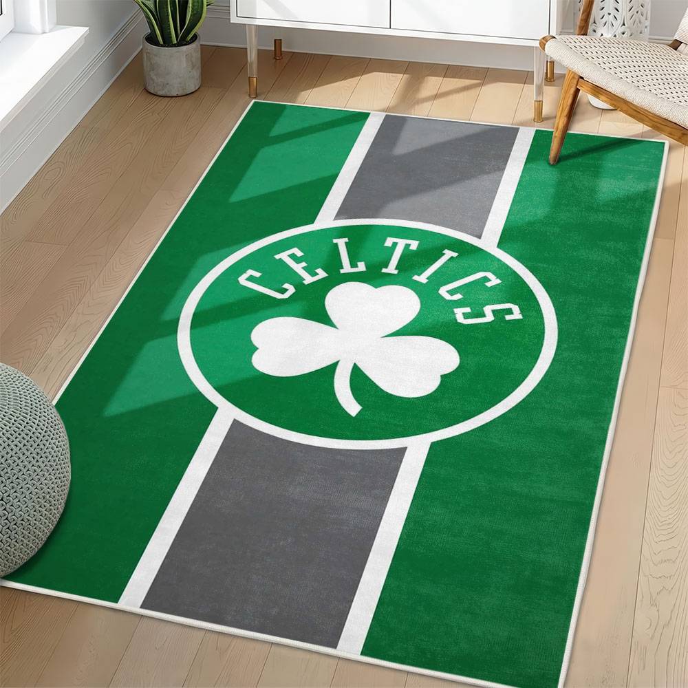 NBA Boston Celtics Rectangle Rug Personalized Non-Slip Carpet Gift For Basketball Fans BC195
