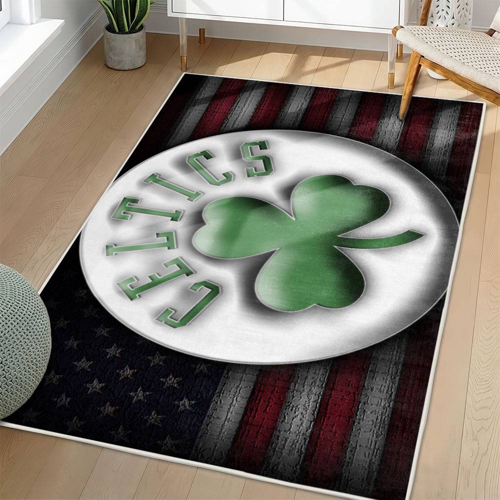 NBA Boston Celtics Rectangle Rug Personalized Non-Slip Carpet Gift For Basketball Fans BC201