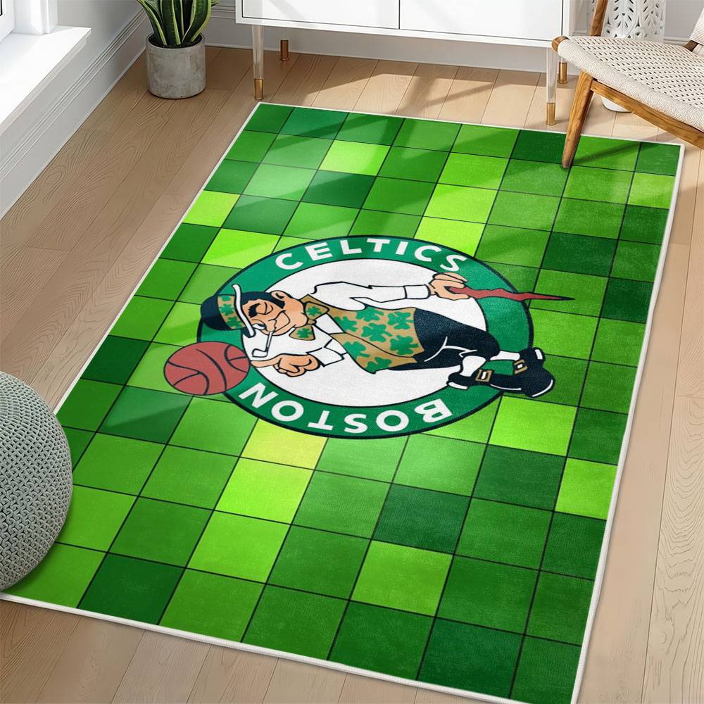 NBA Boston Celtics Rectangle Rug Personalized Non-Slip Carpet Gift For Basketball Fans BC205