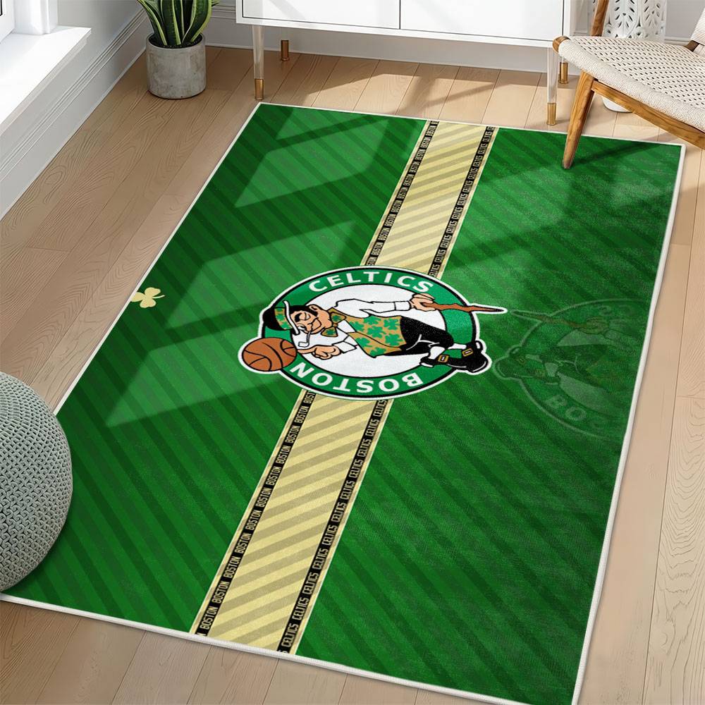 NBA Boston Celtics Rectangle Rug Personalized Non-Slip Carpet Gift For Basketball Fans BC207