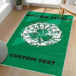 NBA Boston Celtics Rectangle Rug Personalized Non-Slip Carpet Gift For Basketball Fans BC213