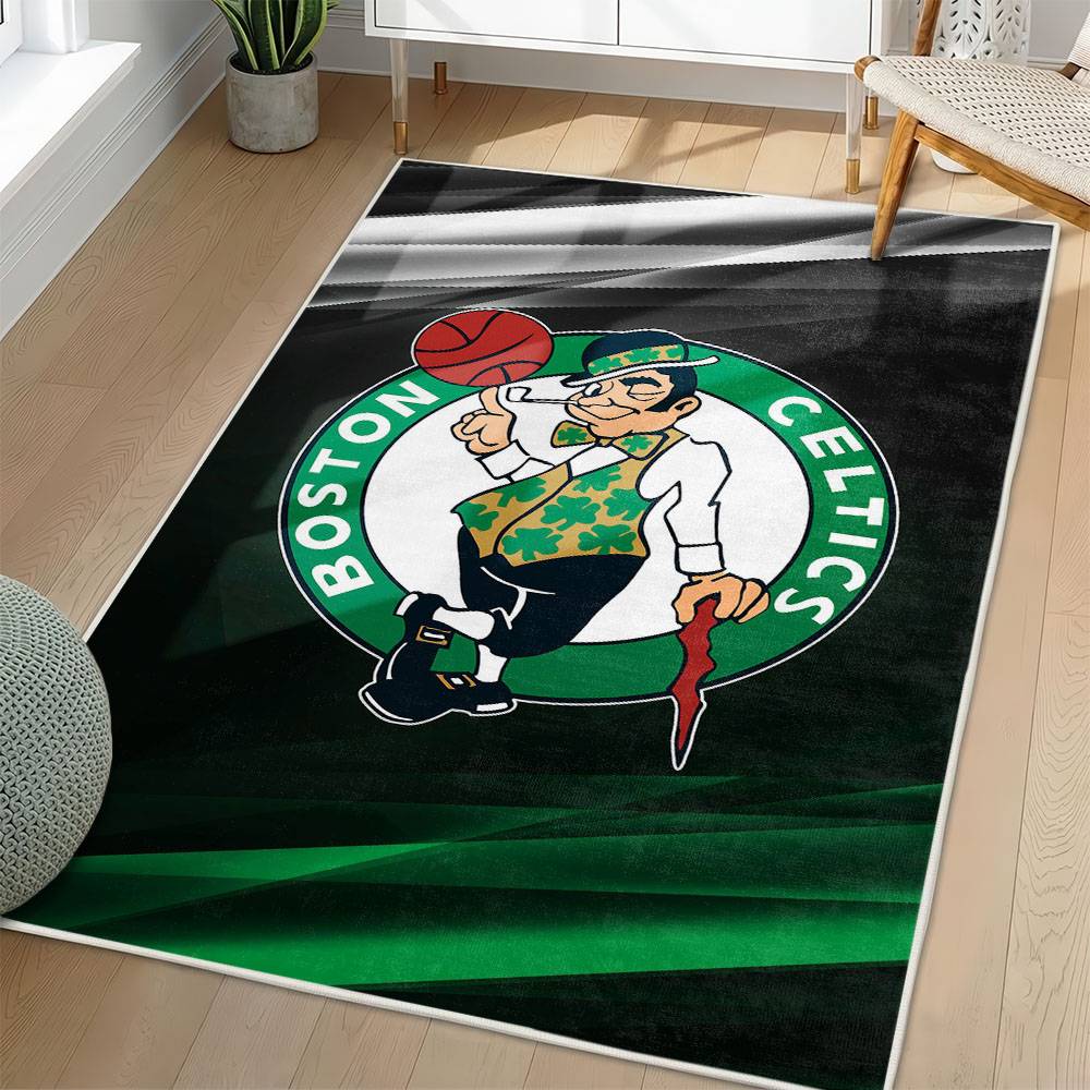 NBA Boston Celtics Rectangle Rug Personalized Non-Slip Carpet Gift For Basketball Fans BC227
