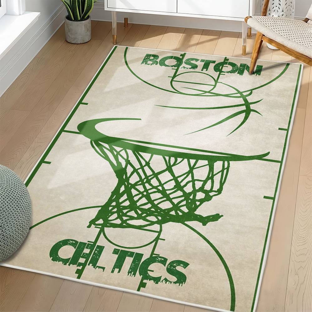 NBA Boston Celtics Rectangle Rug Personalized Non-Slip Carpet Gift For Basketball Fans BC228