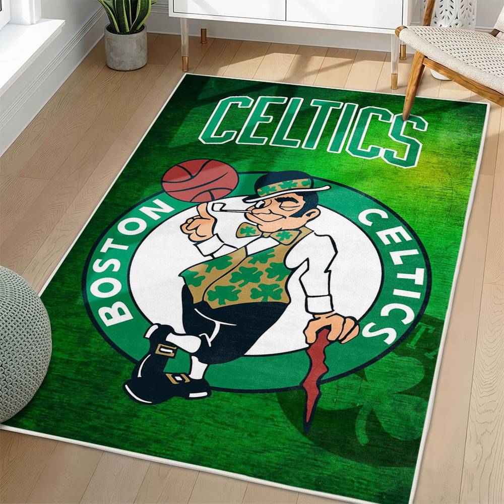 NBA Boston Celtics Rectangle Rug Personalized Non-Slip Carpet Gift For Basketball Fans BC94