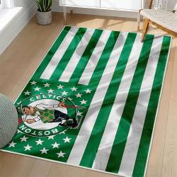 NBA Boston Celtics Rectangle Rug Personalized Non-Slip Carpet Gift For Basketball Fans BC98