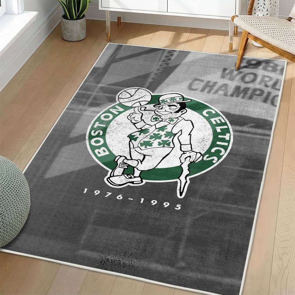 NBA Boston Celtics Rectangle Rug Personalized Non-Slip Carpet Gift For Basketball Fans BC99