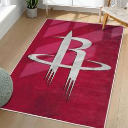 NBA Houston Rockets Rectangle Rug Personalized Non-Slip Carpet Gift For Basketball Fans HR12